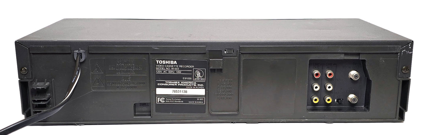 Toshiba W-603 VCR, 4-Head Hi-Fi Stereo - Rear