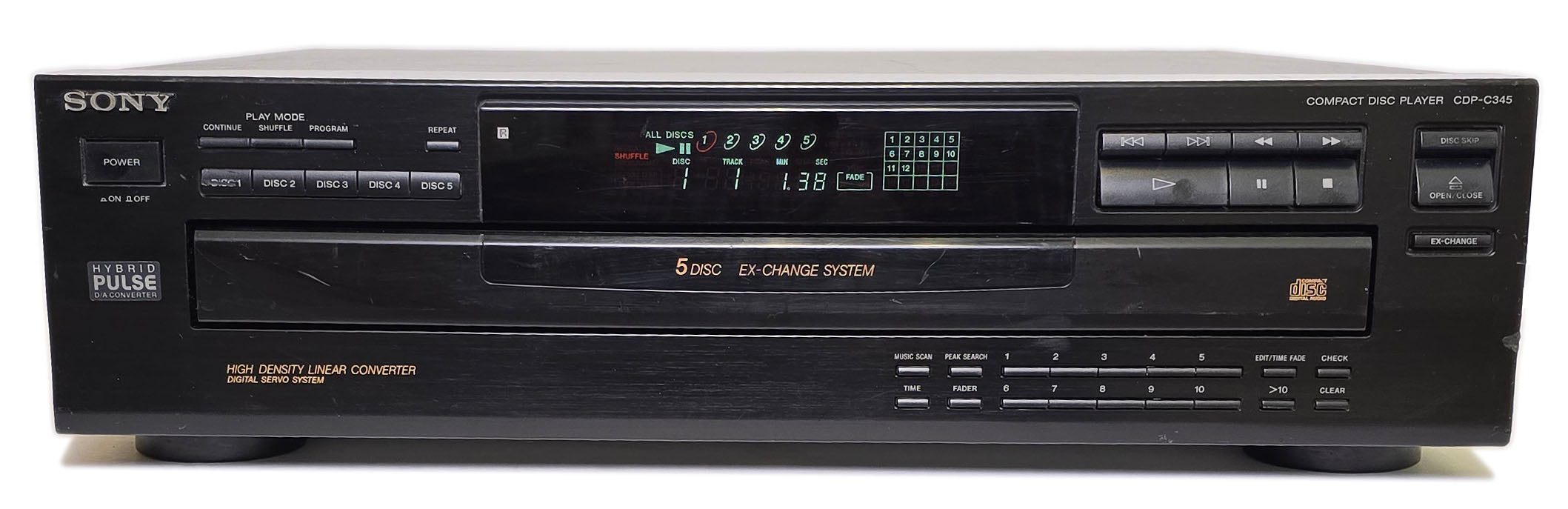 Sony CDP-C345 5-Disc Carousel CD Changer Player – VCR-DVD.com