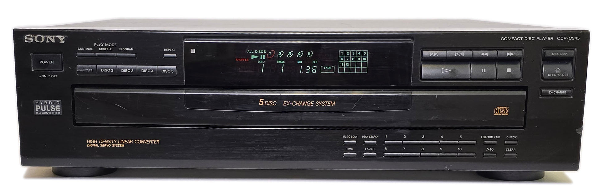 Sony CDP-C345 5-Disc Carousel CD Changer - Front