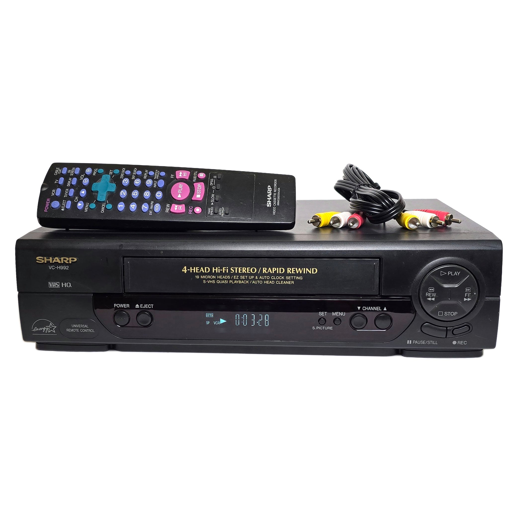 Sharp VC-H992U VCR, 4-Head Hi-Fi Stereo VHS Player Recorder – VCR