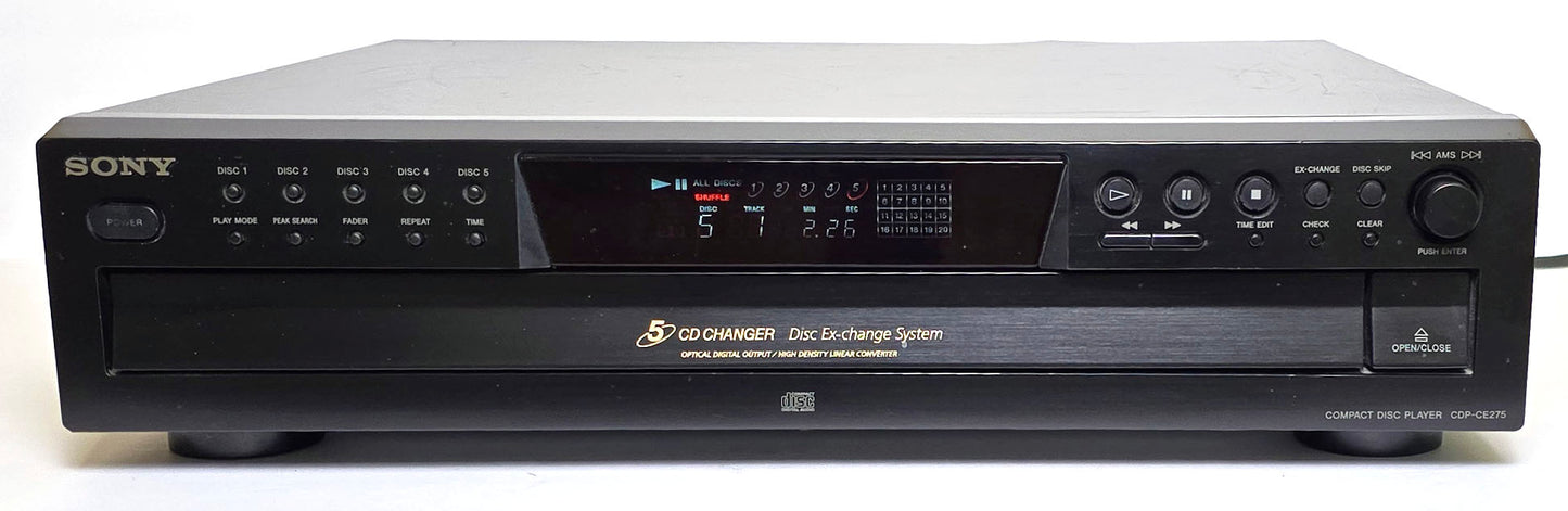 Sony CDP-CE275 5-Disc Carousel CD Changer - Front