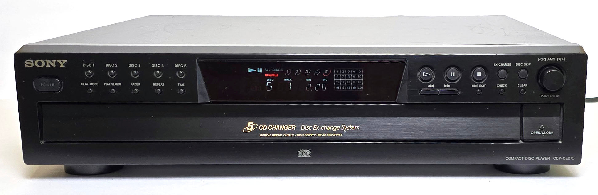 Sony CDP-CE275 5-Disc Carousel CD Changer - Front