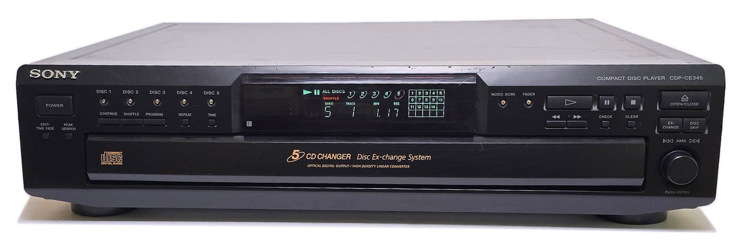 Sony CDP-CE345 5-Disc Carousel CD Changer - Front