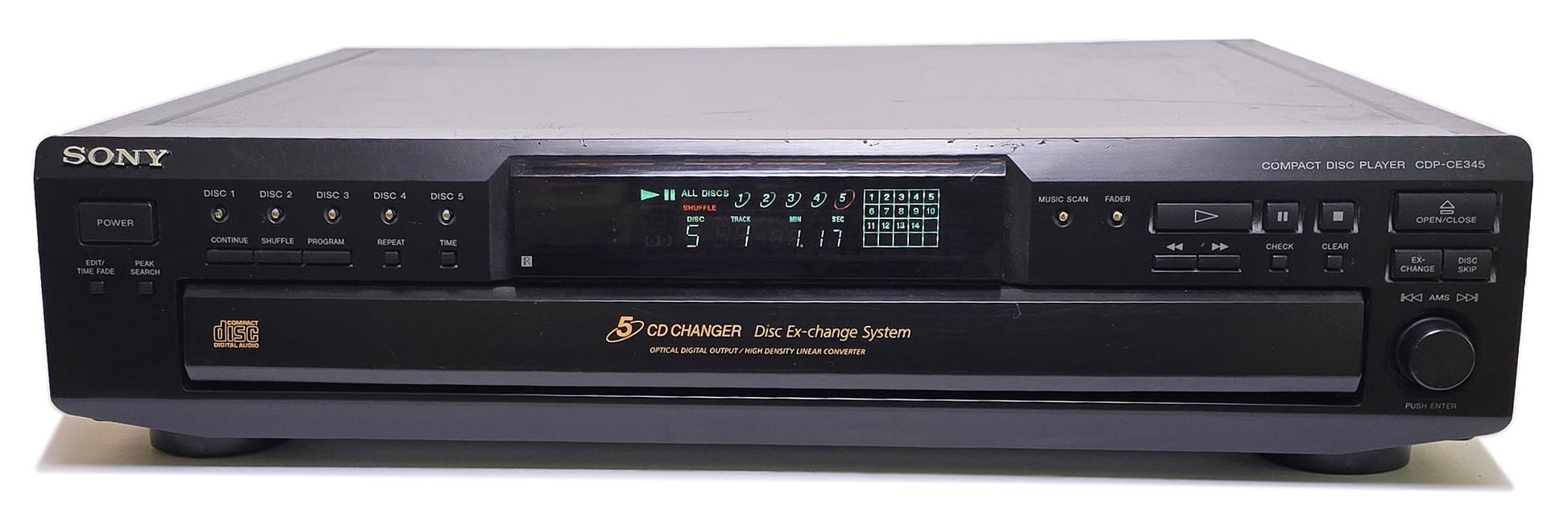 Sony CDP-CE345 5-Disc Carousel CD Changer - Front