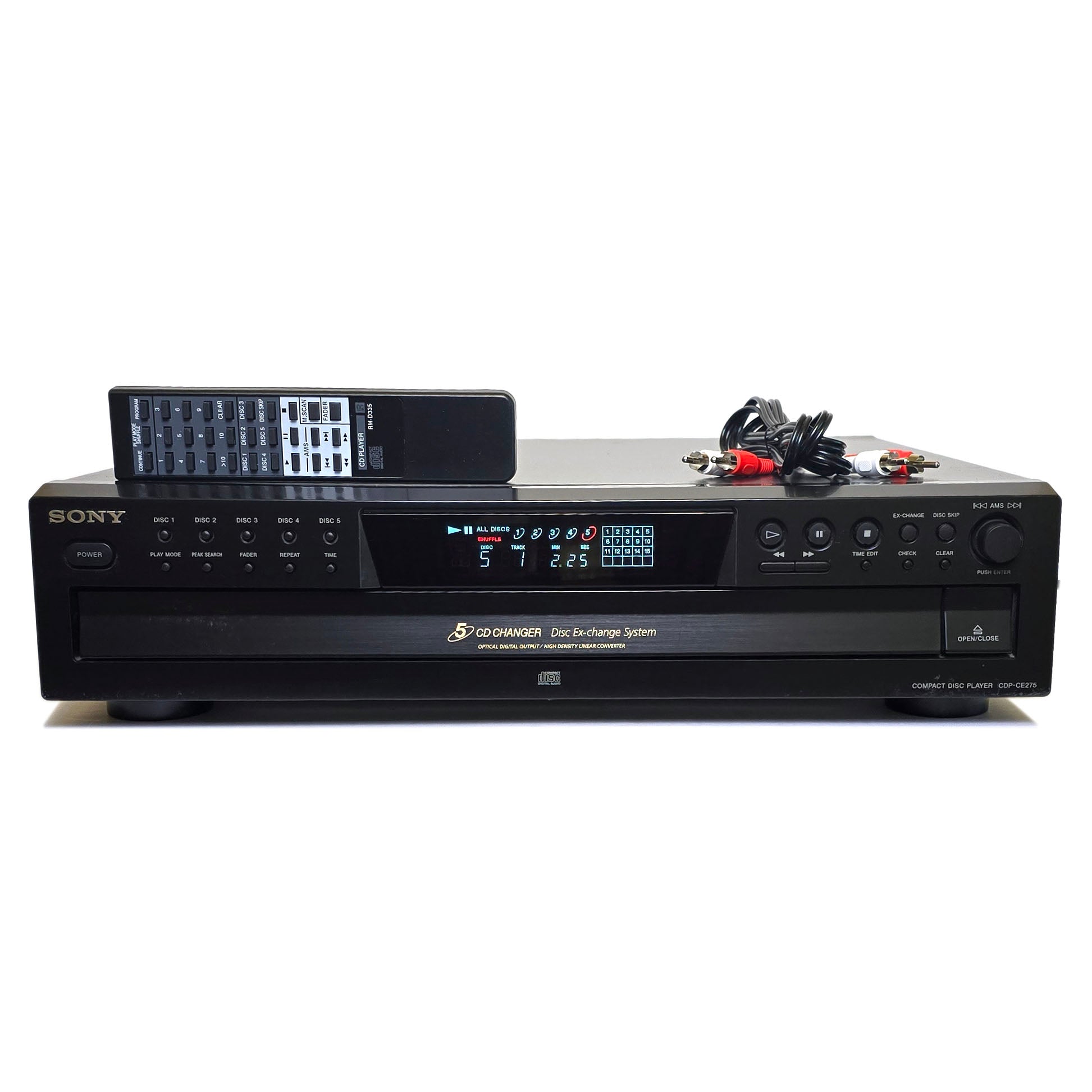 Sony CDP-CE275 5-Disc Carousel CD Changer Player – VCR-DVD.com