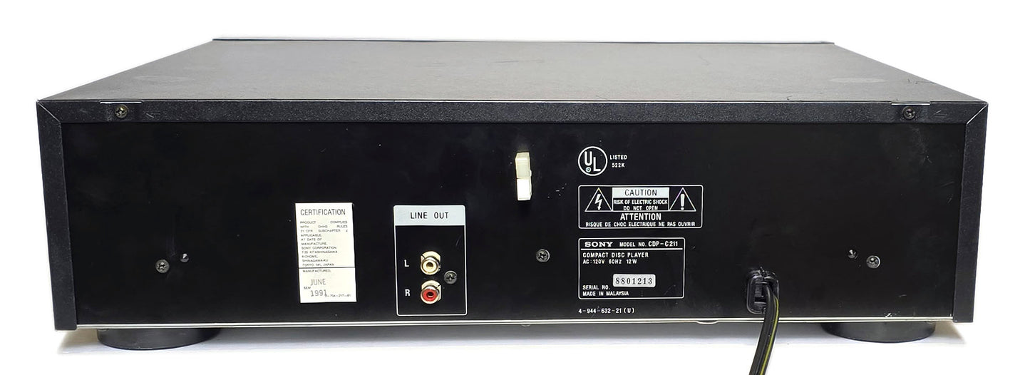 Sony CDP-C211 5-Disc Carousel CD Changer - Rear