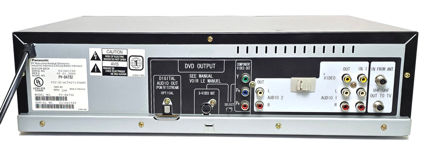 Panasonic PV-D4732 Omnivision VCR/DVD Player Combo - Rear