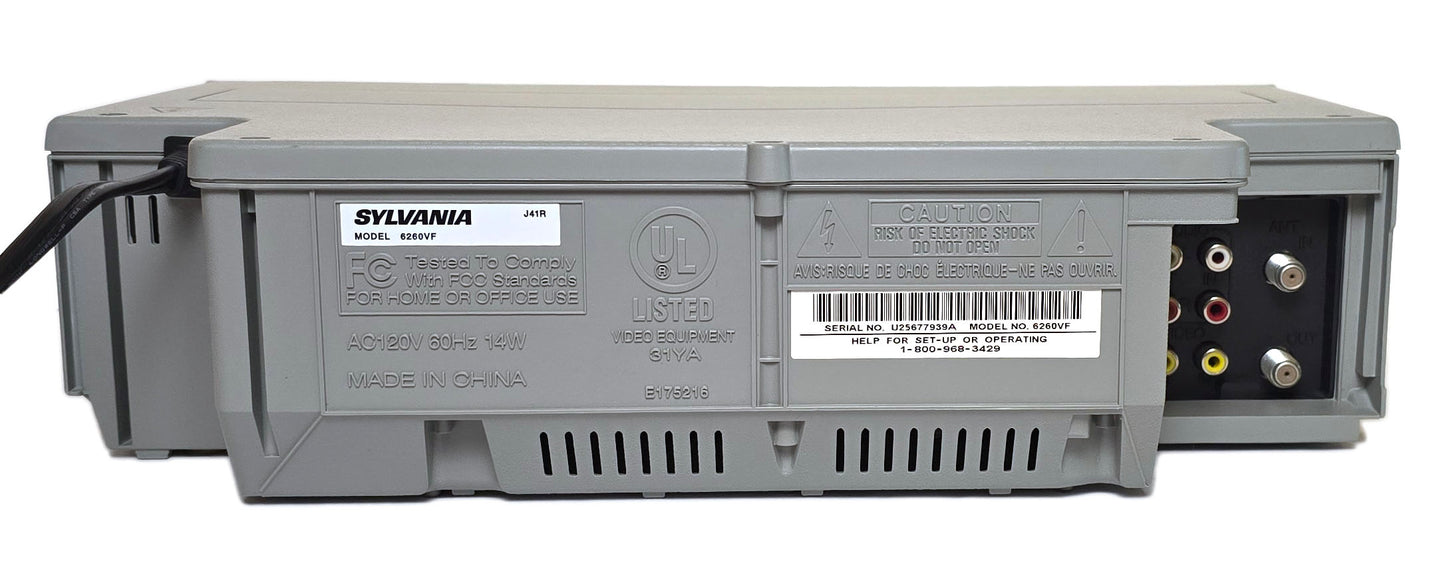 Sylvania 6260VF VCR, 4-Head Hi-Fi Stereo - Rear