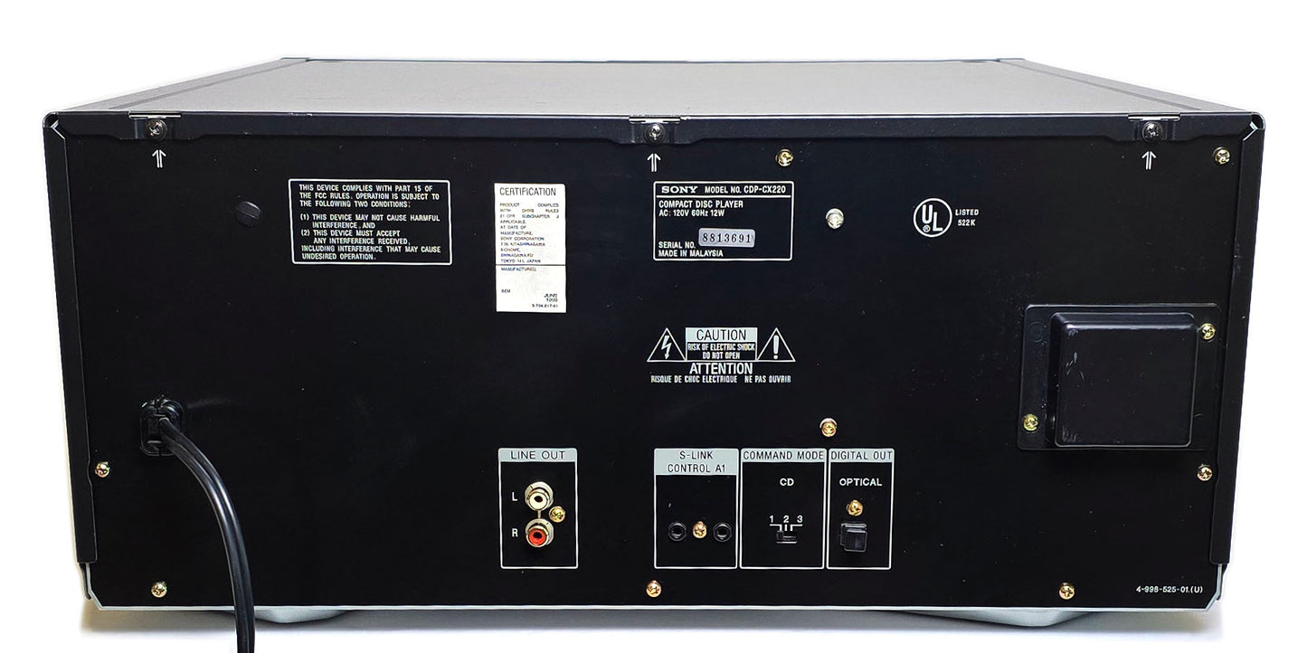 Sony CDP-CX220 MegaStorage 200 CD Changer - Rear