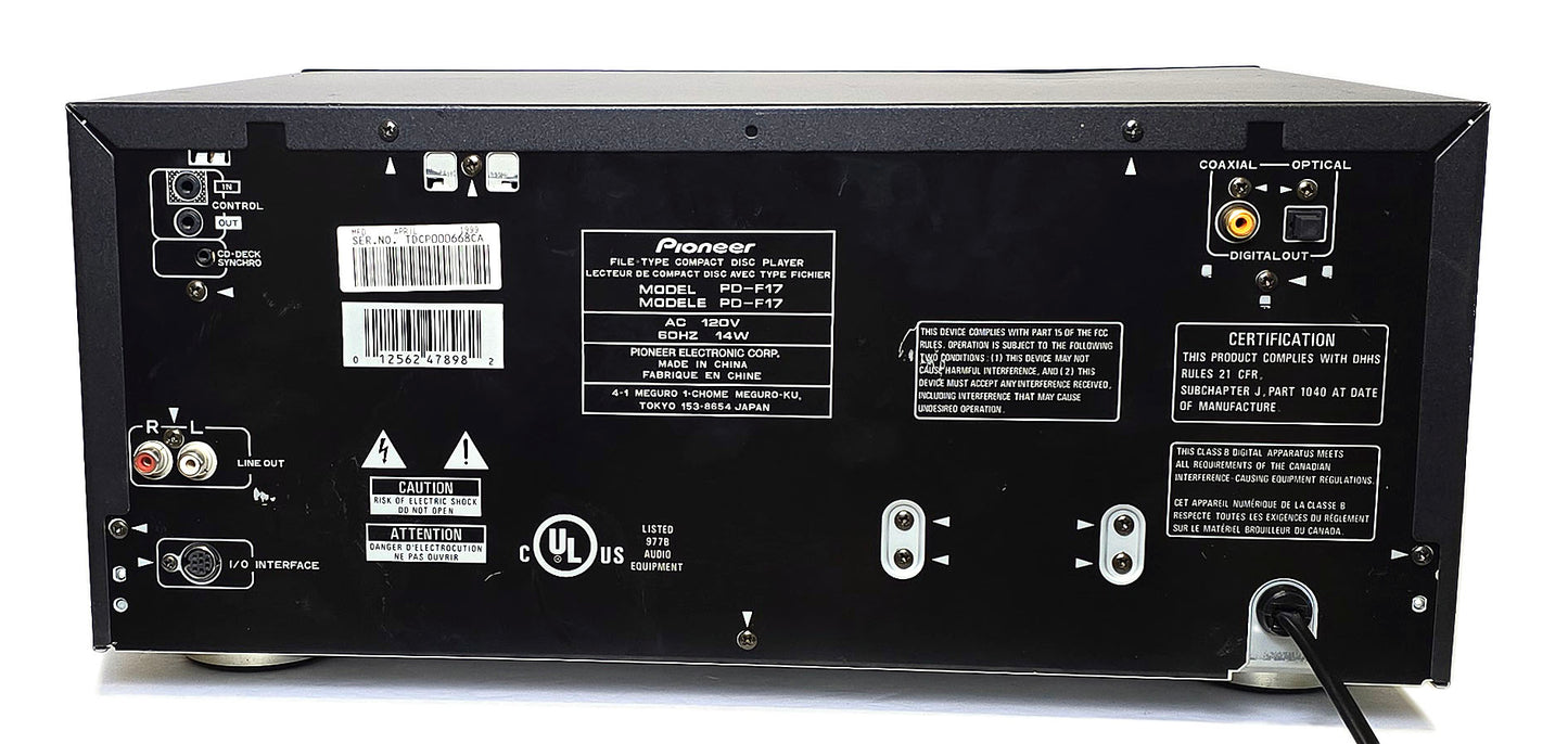 Pioneer Elite PD-F17 100+1 CD Changer - Rear