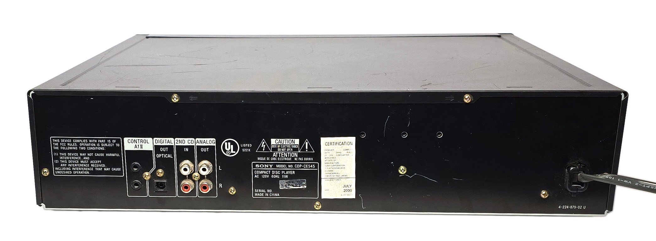 SONY CDP-CE445の 5ディスクカルーセルCDプレーヤー Sony CDP-C445 5-Disc Carousel CD Changer Player – VCR-DVD.com