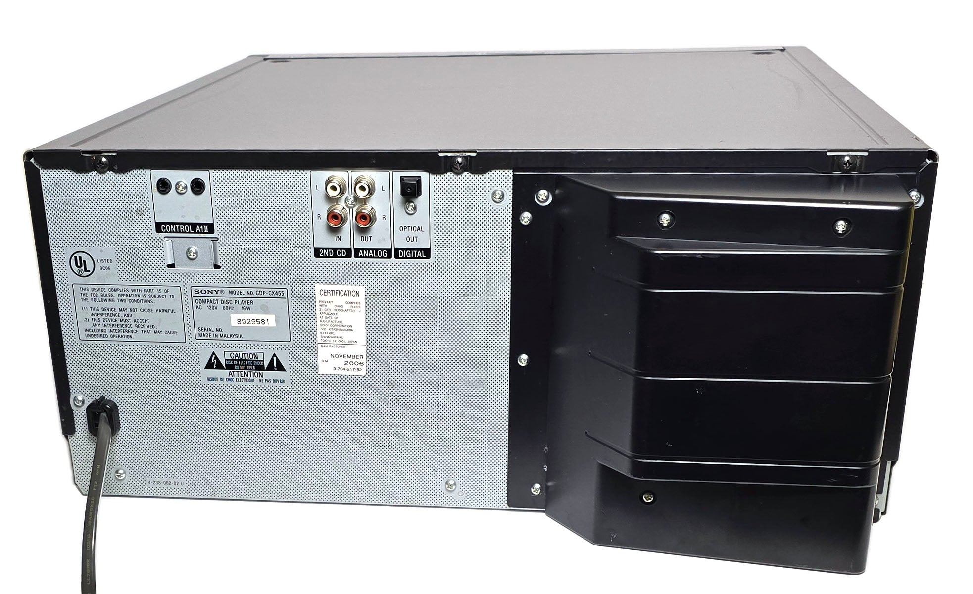 Sony CDP-CX455 MegaStorage 400 CD Changer Player – VCR-DVD.com