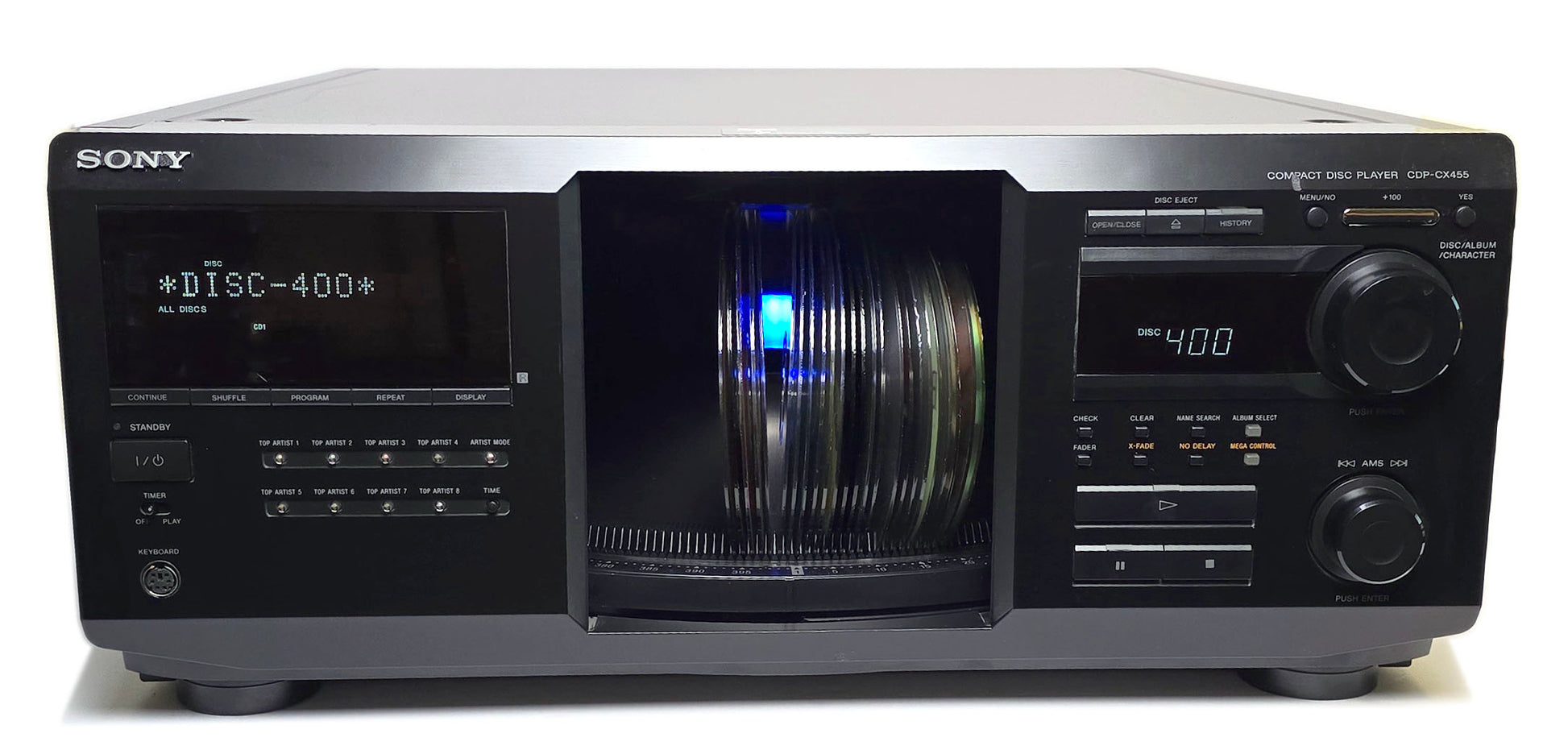 Sony CDP-CX455 MegaStorage 400 CD Changer - Front with Door Open