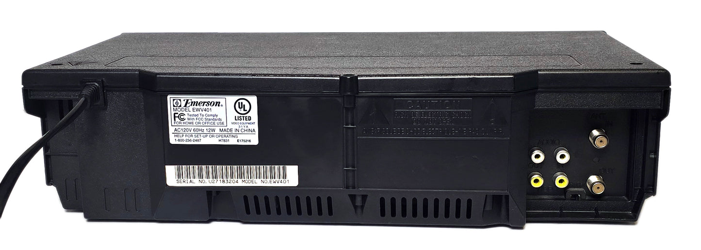 Emerson EWV401 VCR, 4-Head Mono - Rear