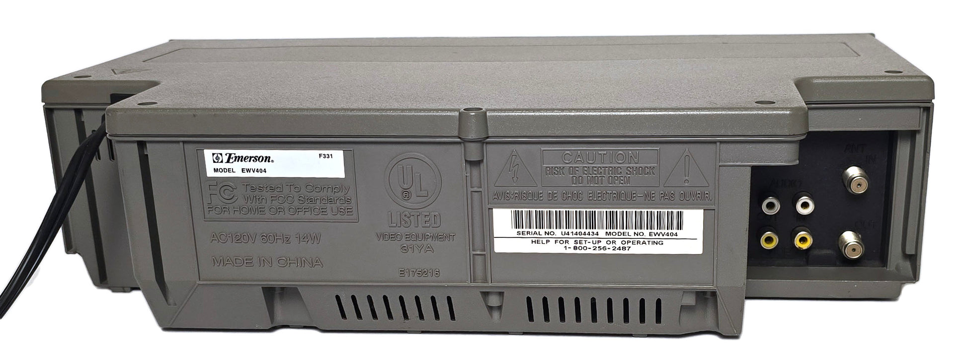 Emerson EWV404 VCR, 4-Head Mono - Rer