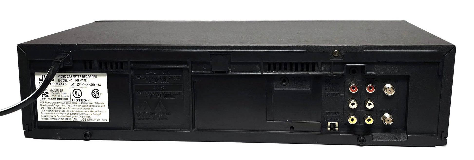 JVC HR-VP78U VCR, 4-Head Hi-Fi Stereo - Rear