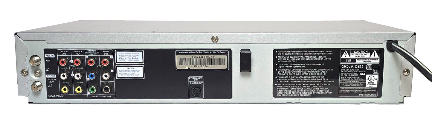 GoVideo DV2140 VCR/DVD Player Combo - Rear