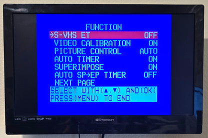 JVC HR-S2902U VCR, 4-Head Hi-Fi Stereo, Super VHS - Menu