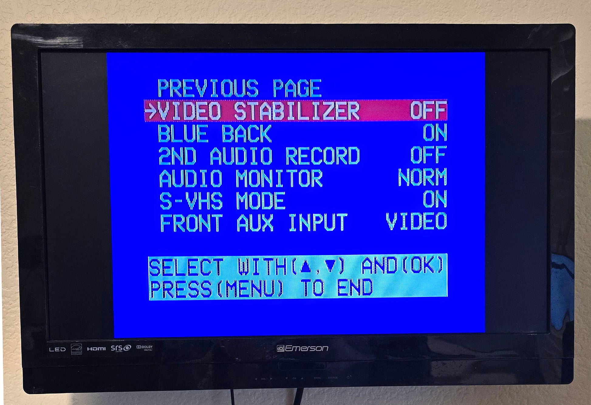JVC HR-S2902U VCR, 4-Head Hi-Fi Stereo, Super VHS - Menu 2