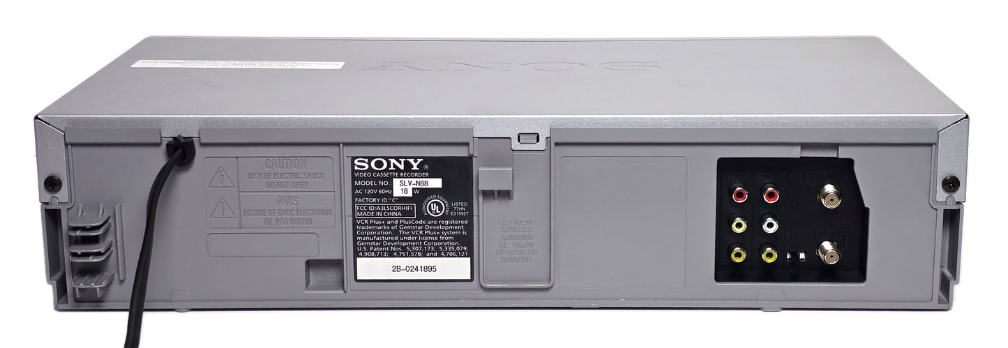 Sony SLV-N88 VCR, 4-Head Hi-Fi Stereo - Rear
