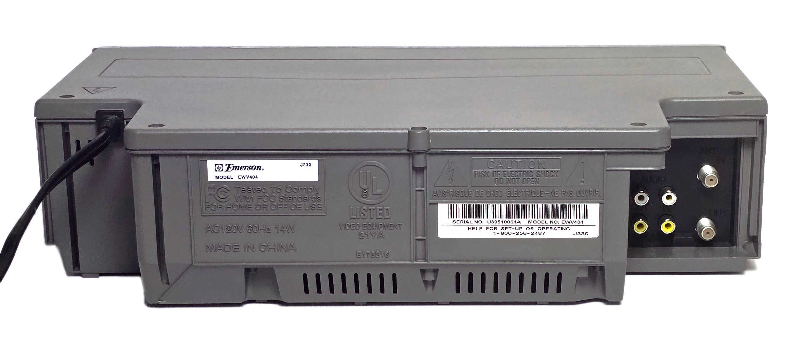 Emerson EWV404 VCR, 4-Head VHS Player Recorder - Refurbished – VCR