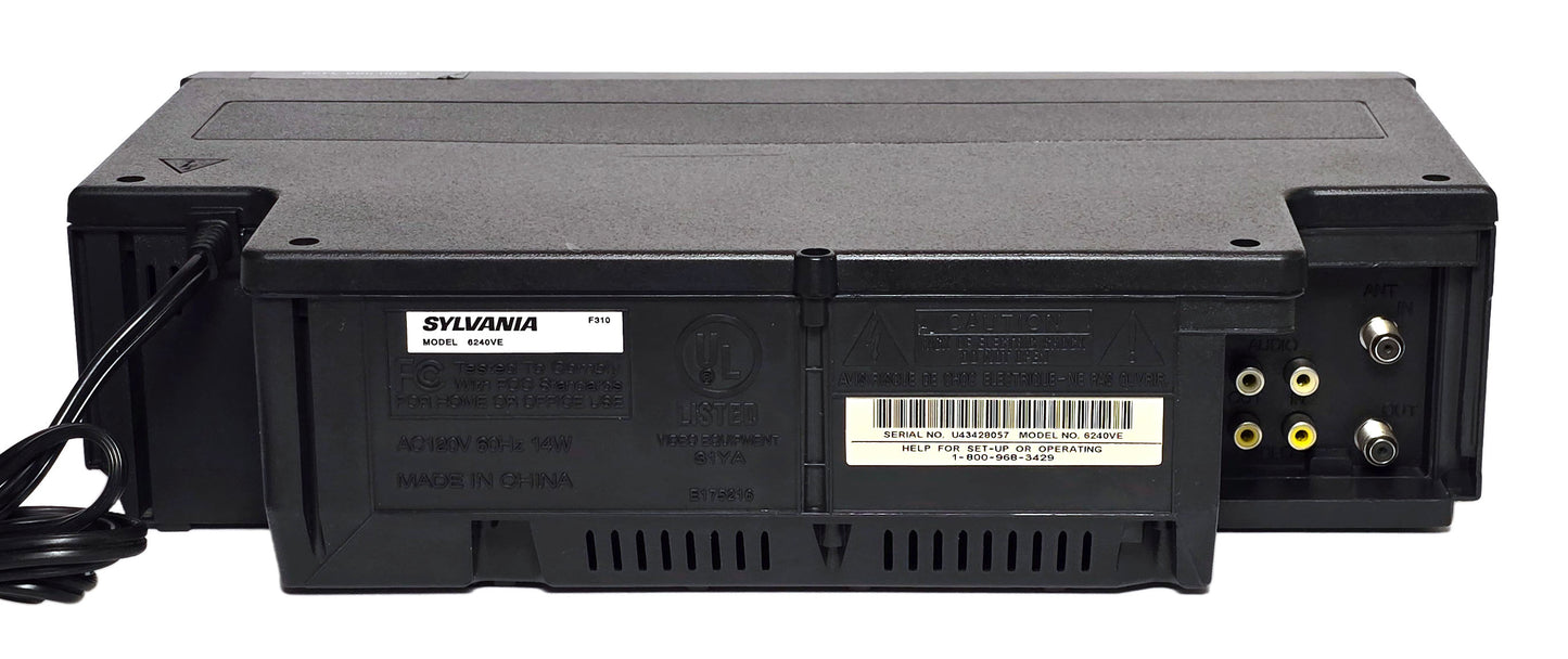 Sylvania 6240VE VCR, 4-Head Mono - Rear