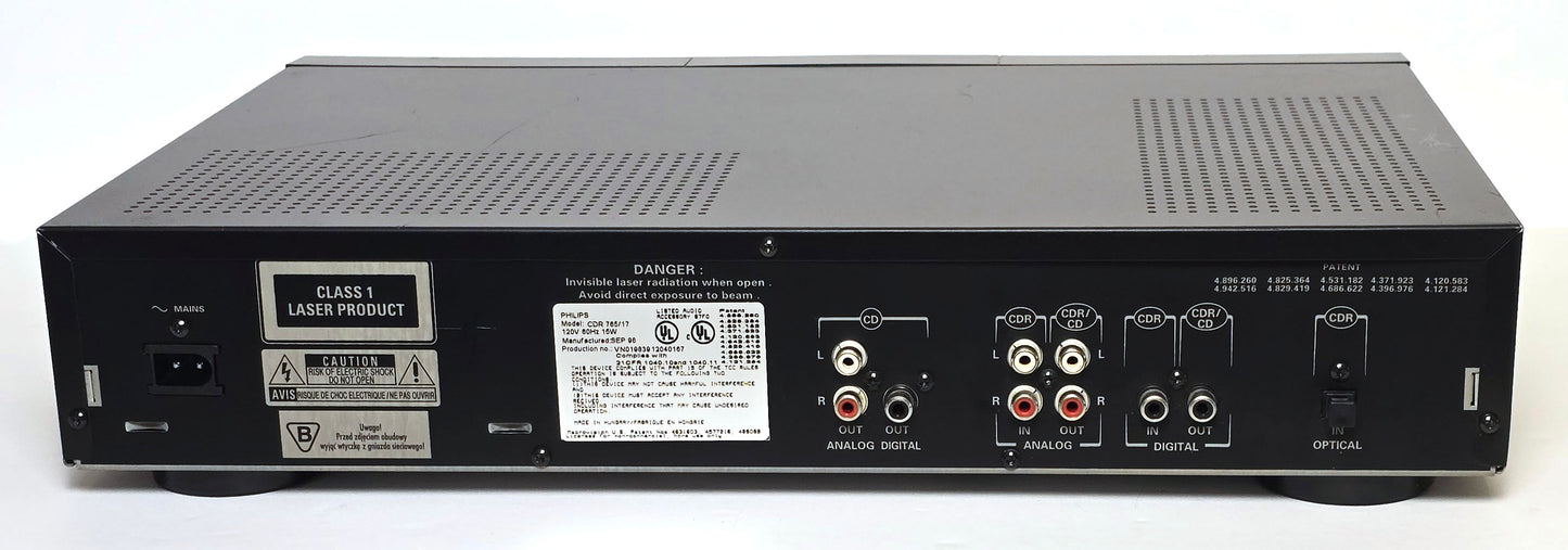 Philips CDR 765/17 CD Recorder/Player - Rear