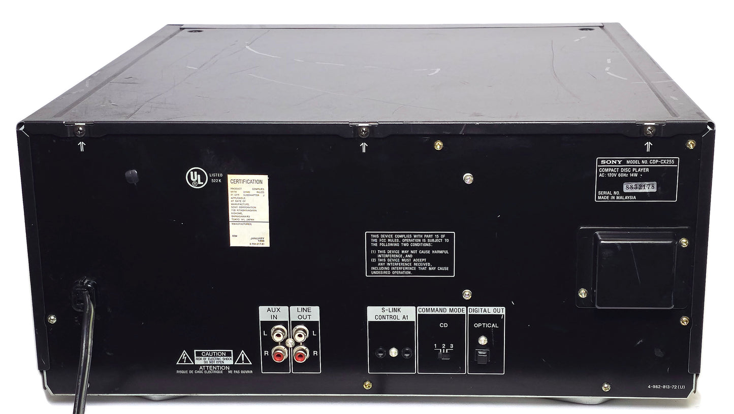 Sony CDP-CX255 MegaStorage 200 CD Changer - Rear