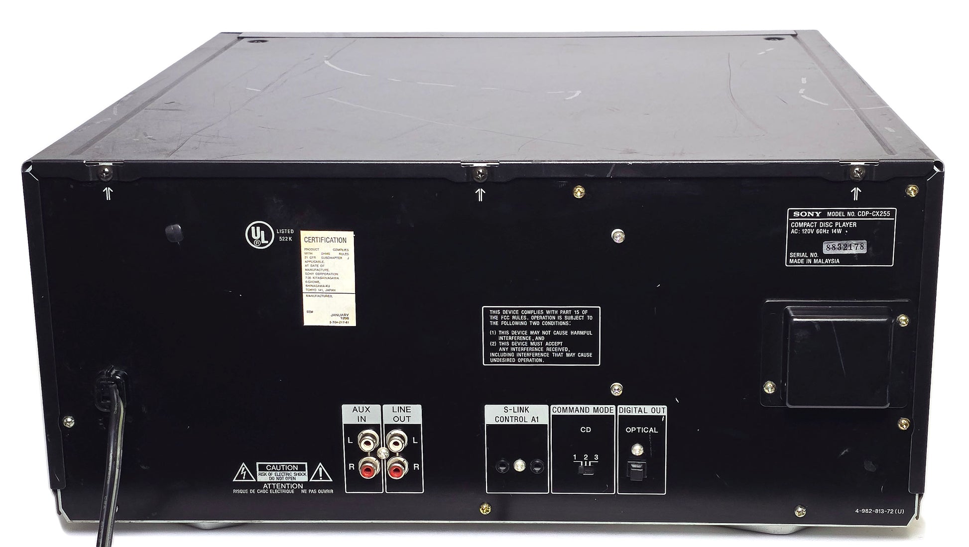 Sony CDP-CX255 MegaStorage 200 CD Changer - Rear
