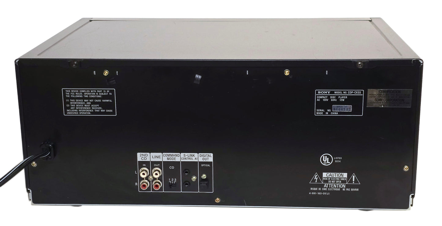 Sony CDP-CX55 MegaStorage 50+1 CD Changer - Rear