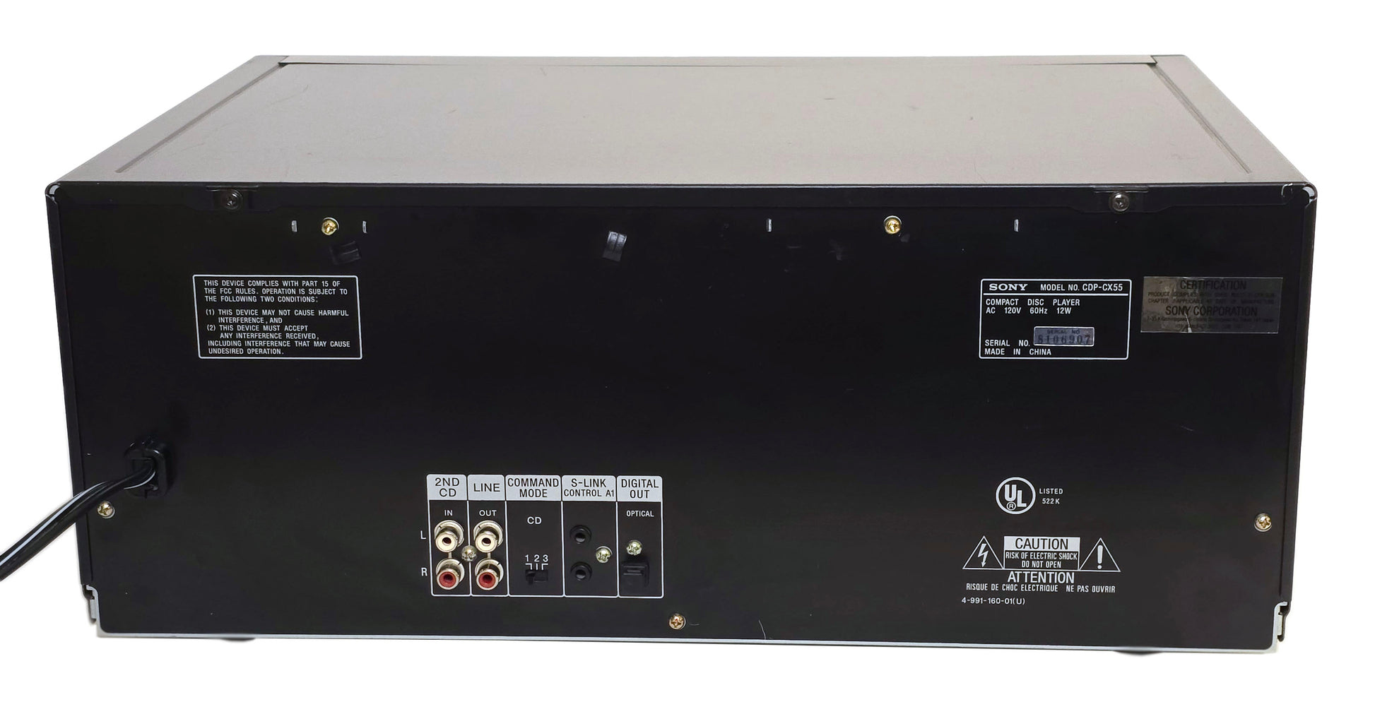 Sony CDP-CX55 MegaStorage 50+1 CD Changer - Rear
