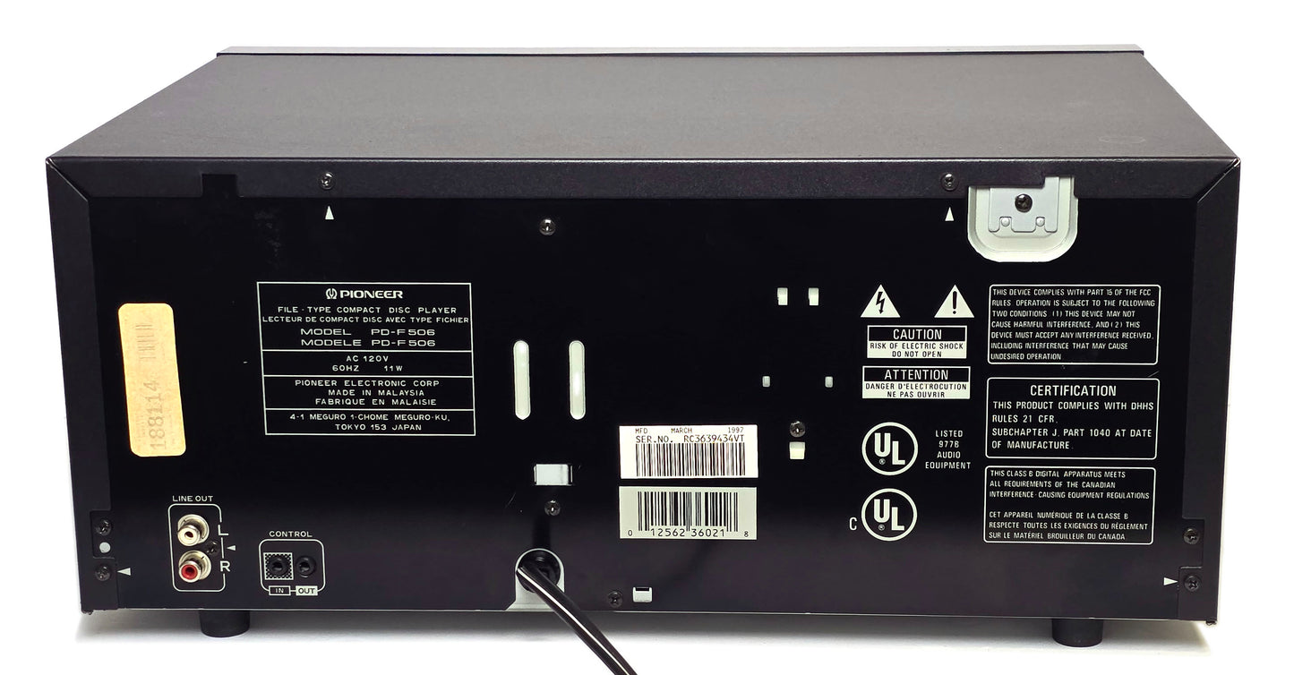 Pioneer PD-F506 25-Disc CD Changer - Rear