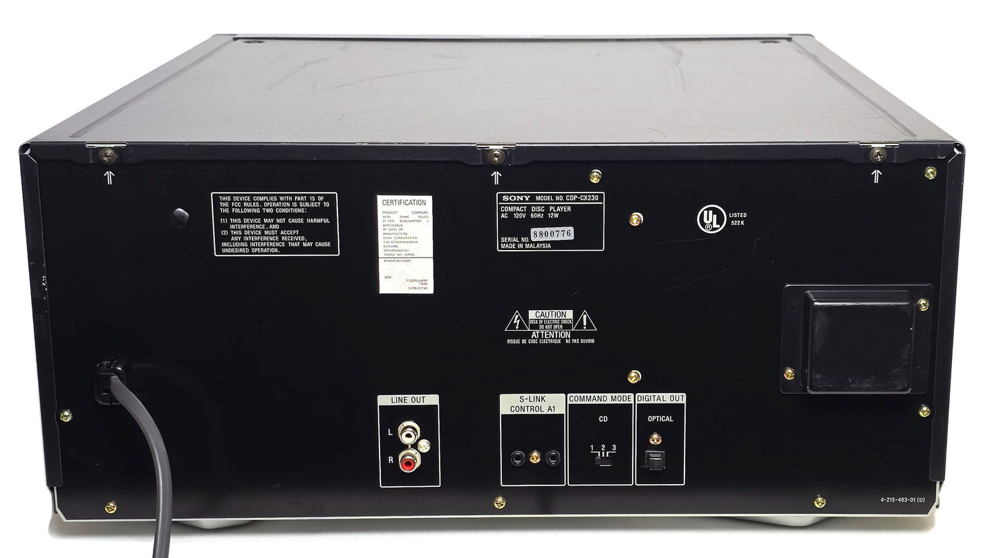 Sony CDP-CX230 MegaStorage 200 CD Changer - Rear
