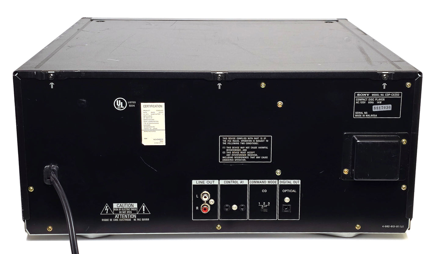 Sony CDP-CX250 MegaStorage 200 CD Changer - Rear