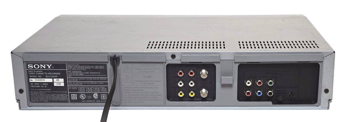 Sony SLV-D350P VCR/DVD Player Combo - Rear
