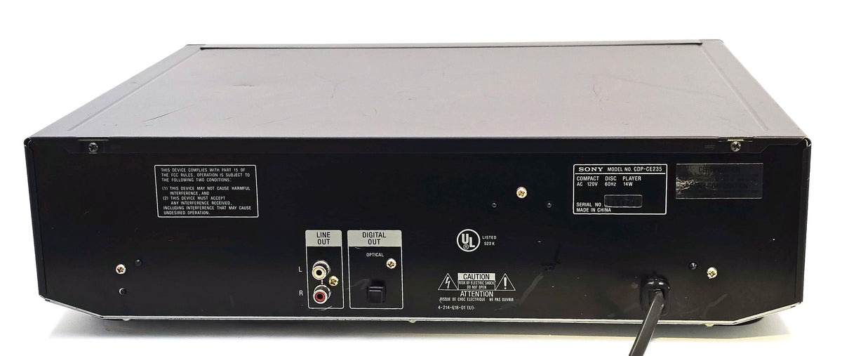 Sony CDP-CE235 5-Disc Carousel CD Changer - Rear