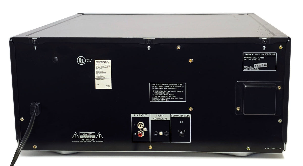 Sony CDP-CX205 MegaStorage 200 CD Changer - Rear