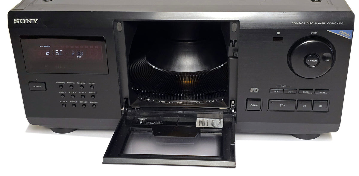 Sony CDP-CX205 MegaStorage 200 CD Changer - Front Door Open