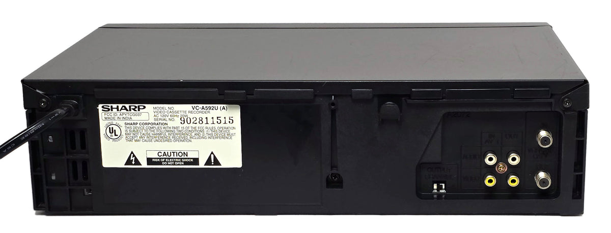 Sharp VC-A592U VCR, 4-Head Mono - Rear