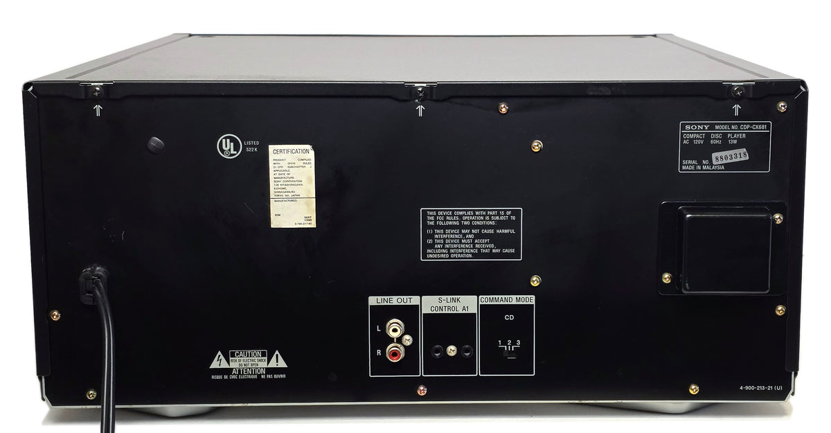 Sony CDP-CX681 MegaStorage 200 CD Changer - Rear