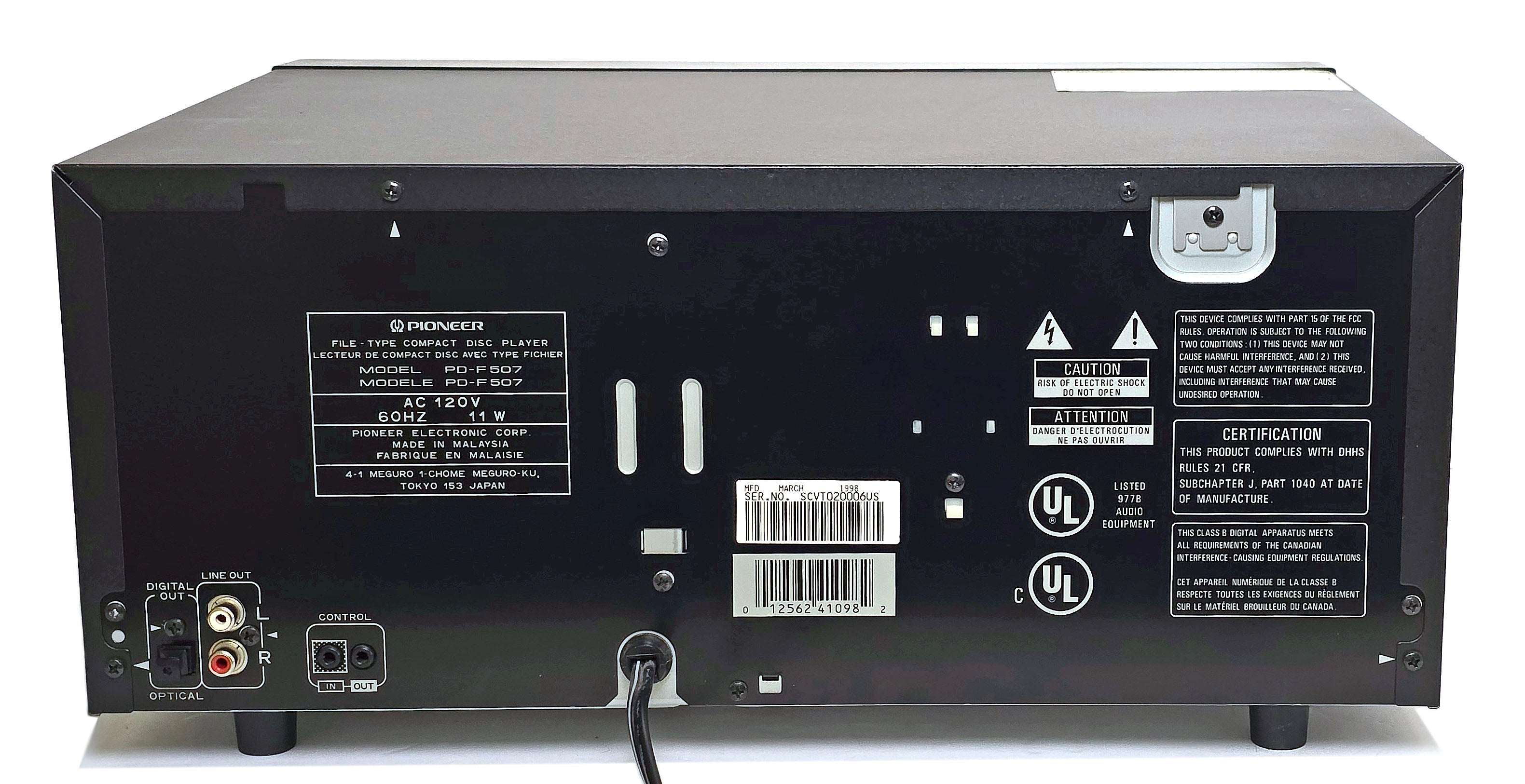 Pioneer PD-F507 25-Disc CD Changer Player - Refurbished – VCR-DVD.com