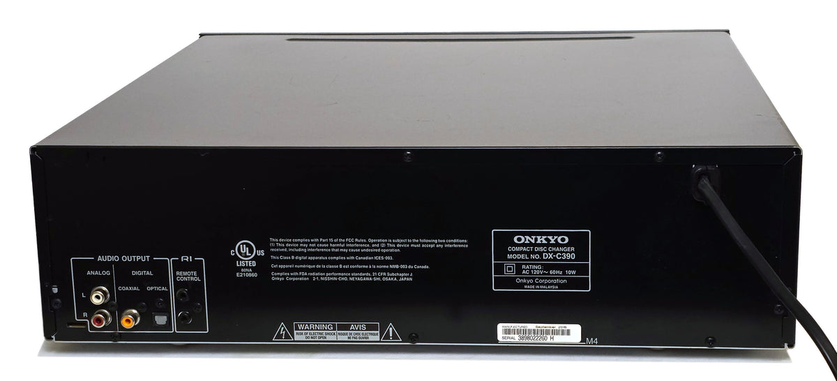 Onkyo DX-C390 6-Disc Carousel CD Changer - Rear