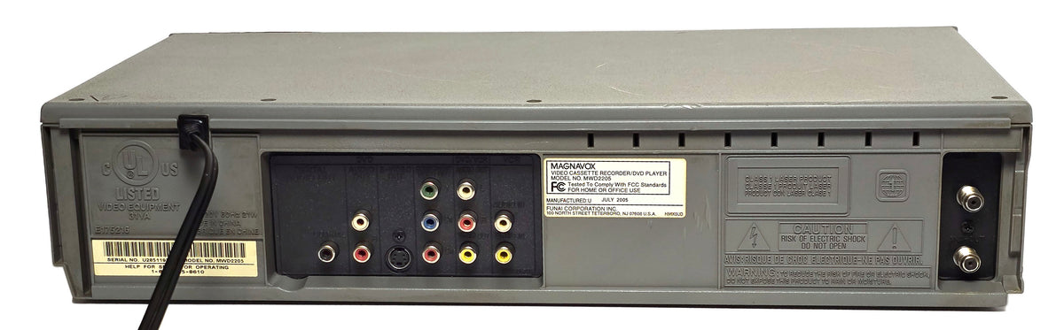 Magnavox MWD2205 VCR/DVD Player Combo - Rear