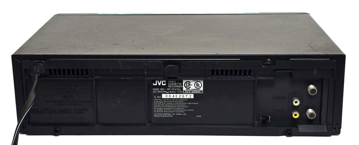 JVC HR-VP470U VCR, 4-Head, Mono - Rear