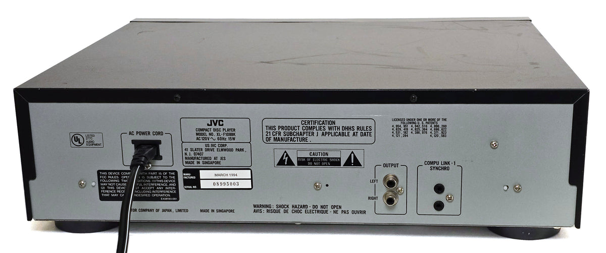 JVC XL-F108BK 5-Disc Carousel CD Changer - Rear