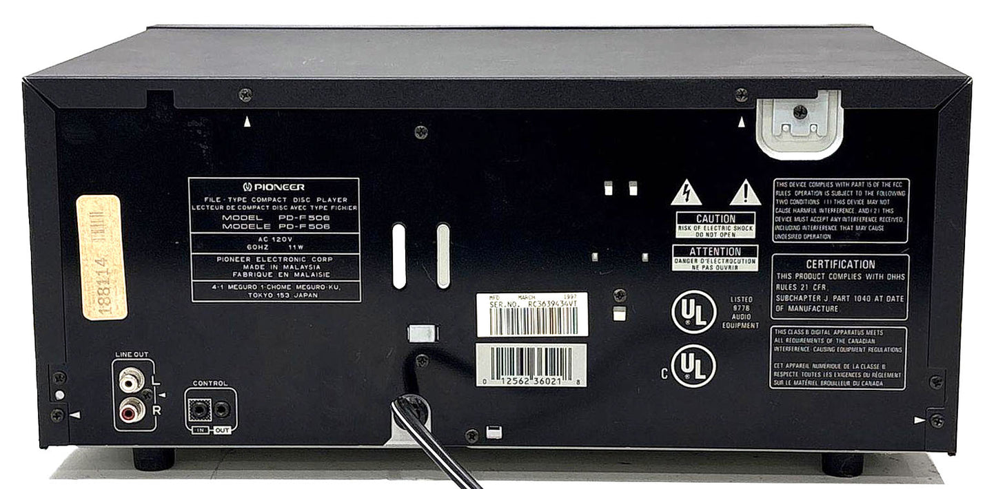 Pioneer PD-F506 25-Disc CD Changer - Rear