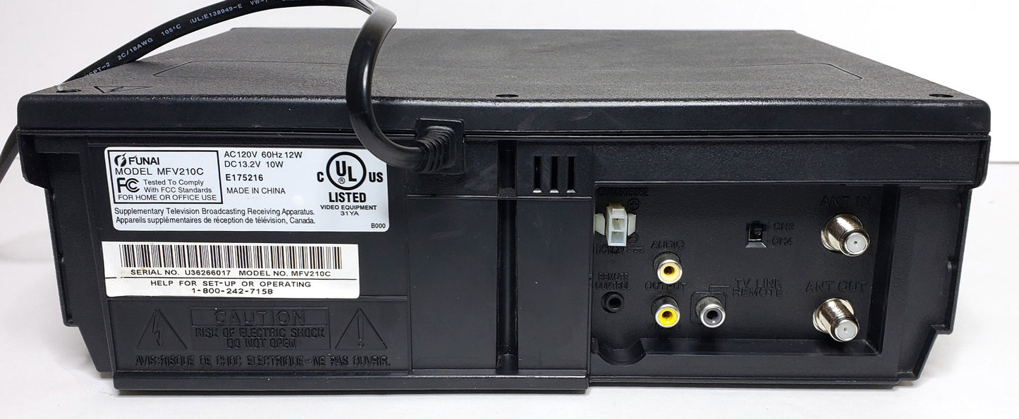 Funai MFV210C Video Cassette Player - Rear