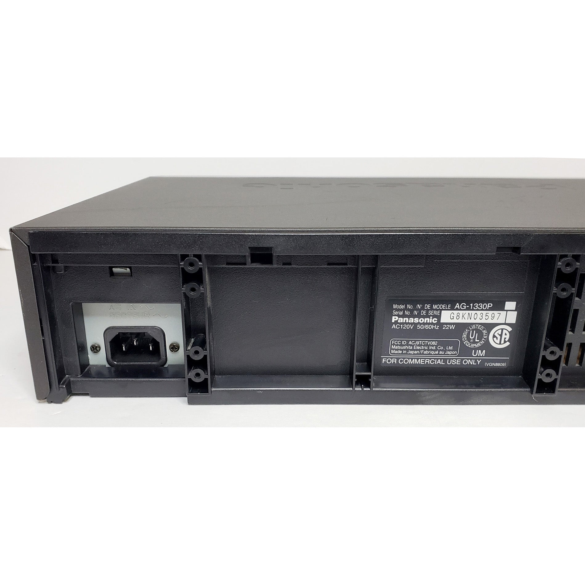 Panasonic AG-1330P Pro-Line Super Drive VCR, 4-Head Mono - Back Left