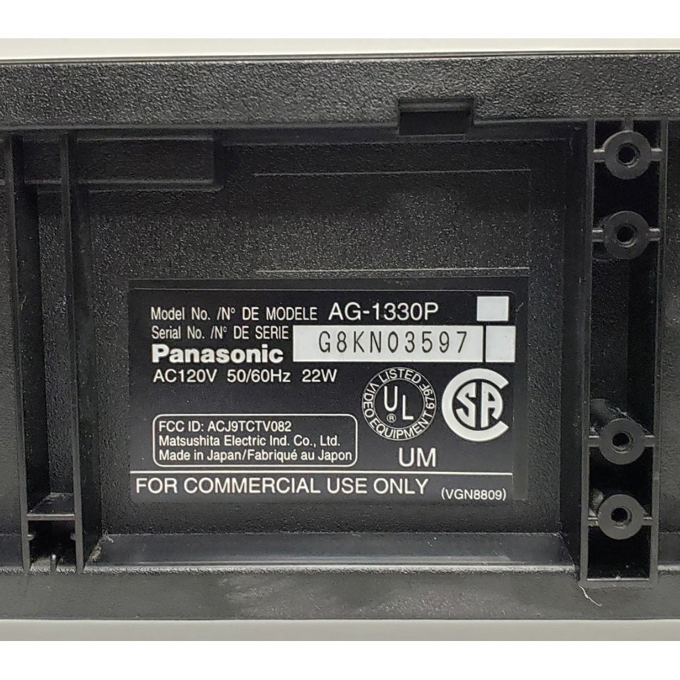 Panasonic AG-1330P Pro-Line Super Drive VCR, 4-Head Mono - Label