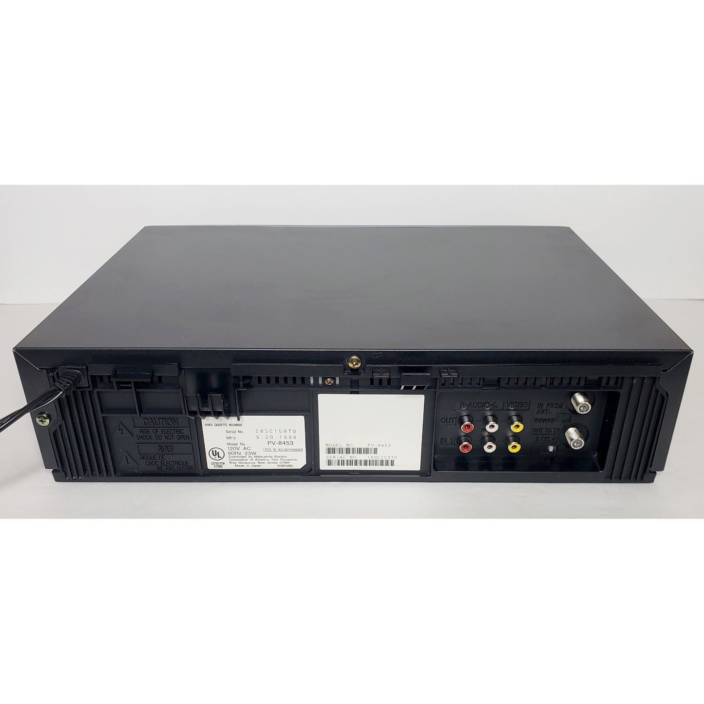 Panasonic PV-8453 Omnivision VCR - Rear